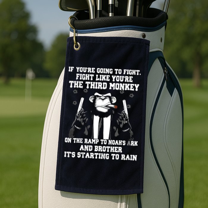 If Youre Going To Fight Fight Like Third Monkey Golf Towel