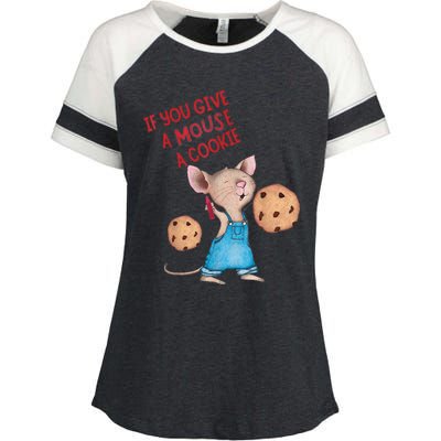 If You Give A Mouse A Cookie Enza Ladies Jersey Colorblock Tee