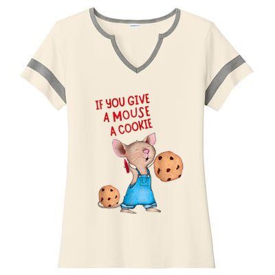 If You Give A Mouse A Cookie Costume Halloween Ladies Halftime Notch Neck Tee