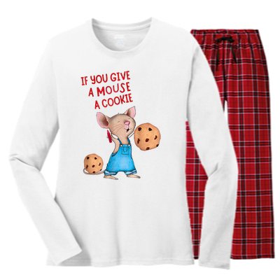 If You Give A Mouse A Cookie Costume Halloween Women's Long Sleeve Flannel Pajama Set 