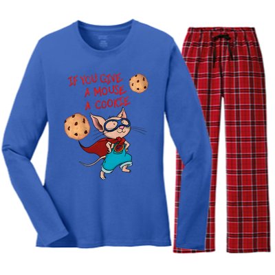 If You Give A Mouse A Cookie Hero Costume Women's Long Sleeve Flannel Pajama Set 