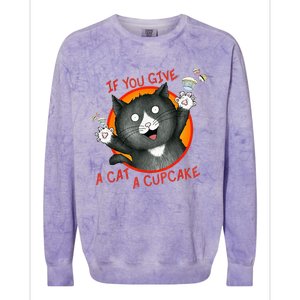 If You Give A Cat A Cupcake Colorblast Crewneck Sweatshirt