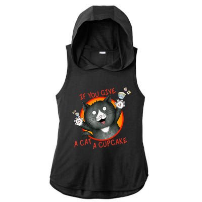 If You Give A Cat A Cupcake Ladies PosiCharge Tri-Blend Wicking Draft Hoodie Tank