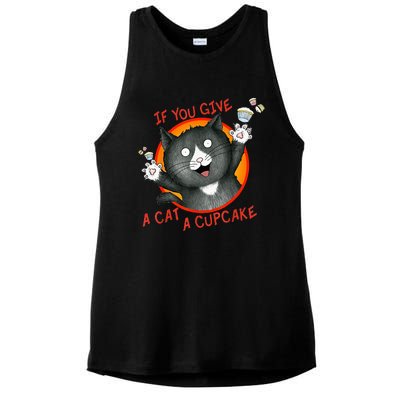 If You Give A Cat A Cupcake Ladies PosiCharge Tri-Blend Wicking Tank