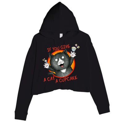 If You Give A Cat A Cupcake Crop Fleece Hoodie