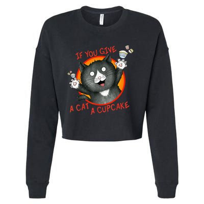 If You Give A Cat A Cupcake Cropped Pullover Crew