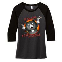 If You Give A Cat A Cupcake Women's Tri-Blend 3/4-Sleeve Raglan Shirt