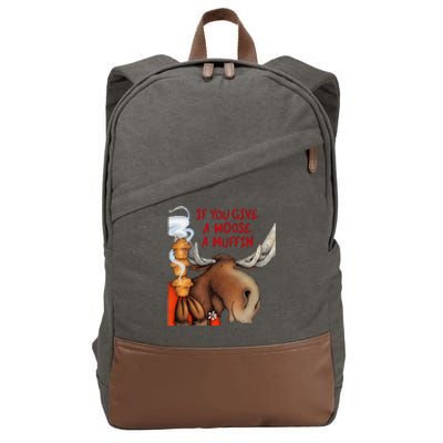 If You Give A Moose A Muffin Cotton Canvas Backpack