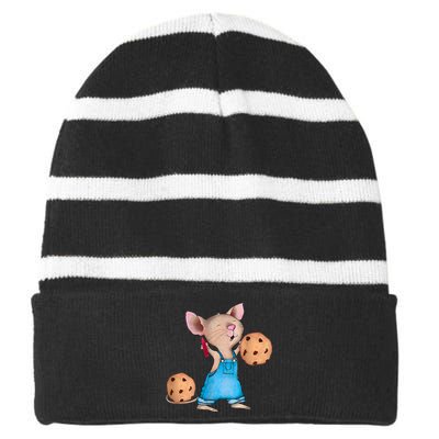 If You Give A Mouse A Cookie Costume Halloween Striped Beanie with Solid Band