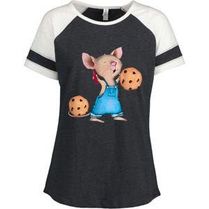 If You Give A Mouse A Cookie Costume Halloween Enza Ladies Jersey Colorblock Tee