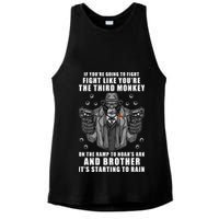 If You're Going To Fight Like You're Third Monkey Ladies PosiCharge Tri-Blend Wicking Tank