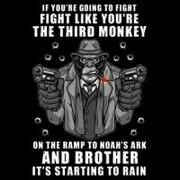 If You're Going To Fight Like You're Third Monkey Drawstring Bag