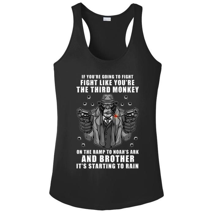 If You're Going To Fight Like You're Third Monkey Ladies PosiCharge Competitor Racerback Tank