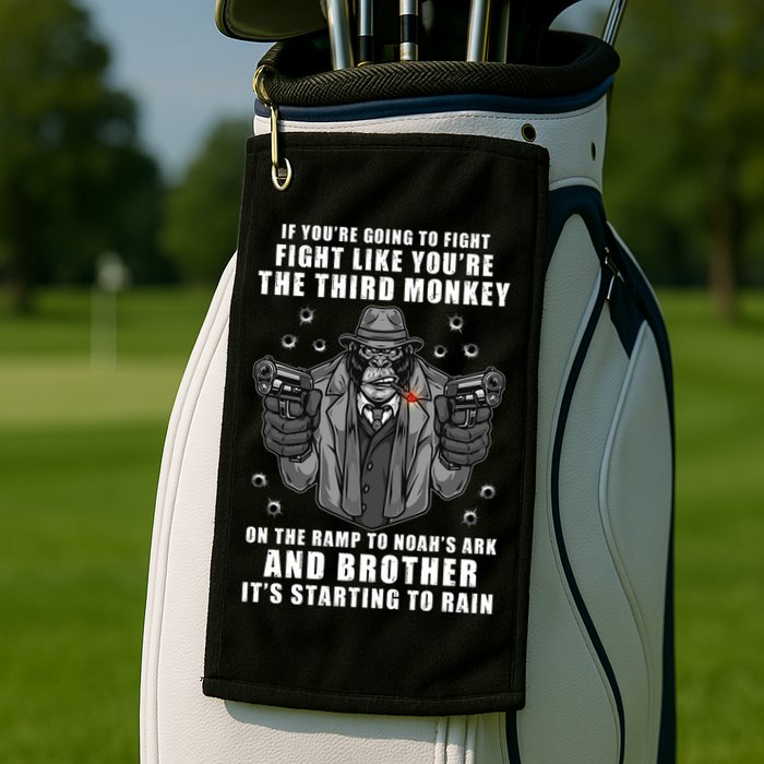 If You're Going To Fight Like You're Third Monkey Golf Towel