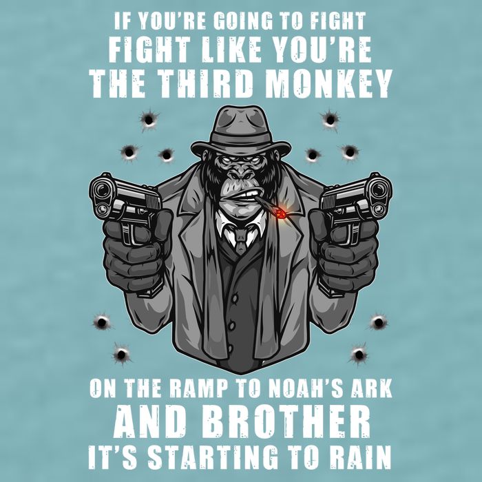 If You're Going To Fight Like You're Third Monkey Sueded Cloud Jersey T-Shirt