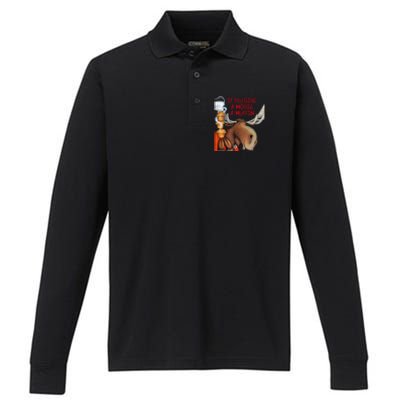 If You Give A Moose A Muffin Performance Long Sleeve Polo