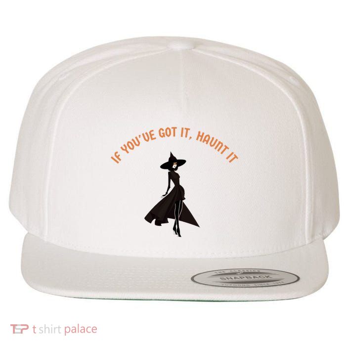 If You’Ve Got It Haunt It Funny Halloween Witch Design Meaningful Gift Wool Snapback Cap