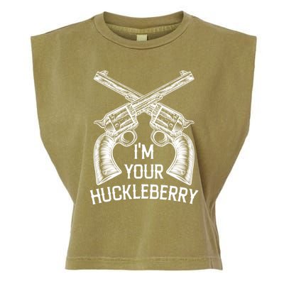 I'm Your Huckleberry With Guns Retro. Garment-Dyed Women's Muscle Tee