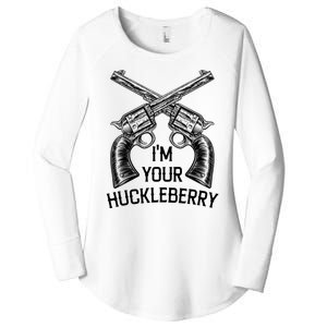 I'm Your Huckleberry With Guns Retro. Women's Perfect Tri Tunic Long Sleeve Shirt