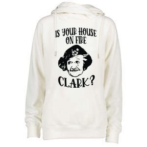 Is Your House On Fire Clark Funny Christmas Womens Funnel Neck Pullover Hood