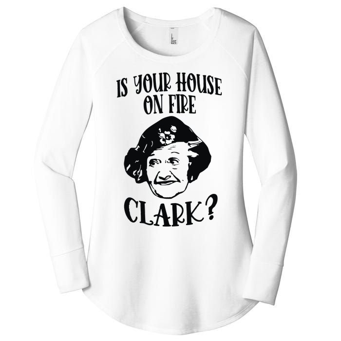 Is Your House On Fire Clark Funny Christmas Women's Perfect Tri Tunic Long Sleeve Shirt