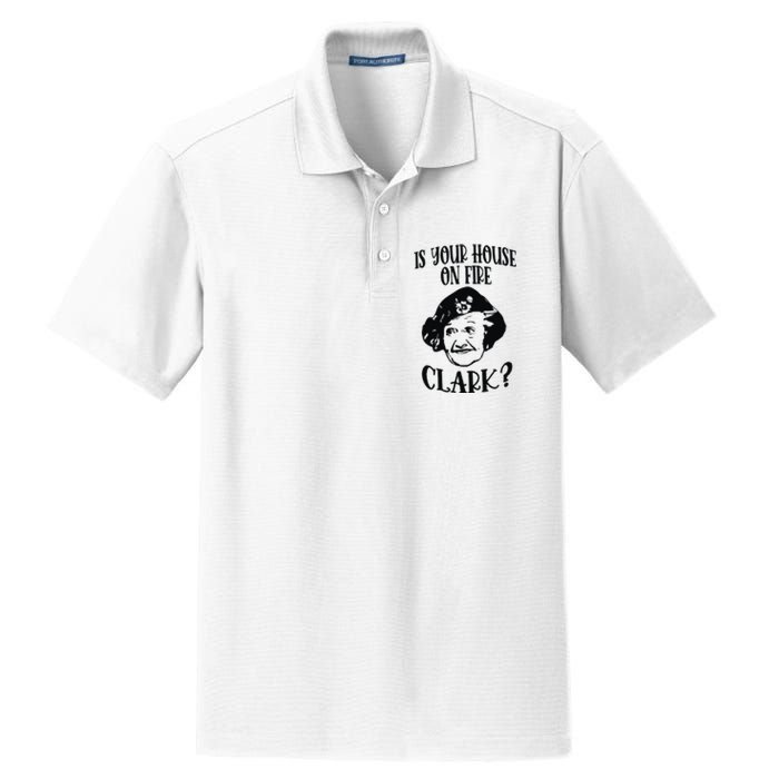 Is Your House On Fire Clark Funny Christmas Dry Zone Grid Polo