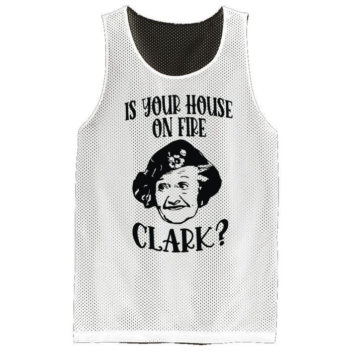 Is Your House On Fire Clark Funny Christmas Mesh Reversible Basketball Jersey Tank