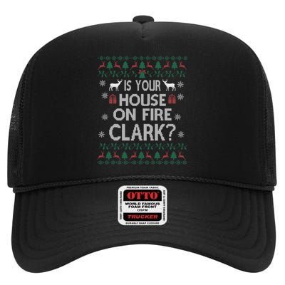 Is Your House On Fire Christmas Vacation High Crown Mesh Back Trucker Hat