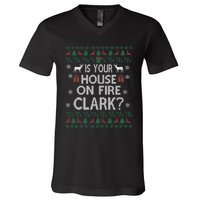 Is Your House On Fire Christmas Vacation V-Neck T-Shirt