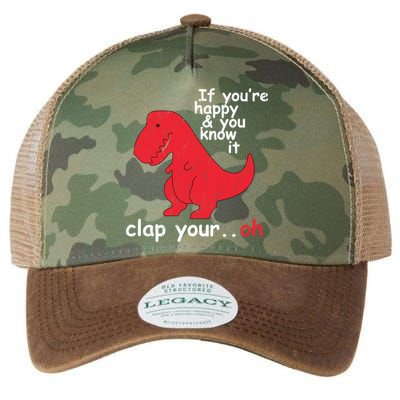 If You're Happy and You Know It Clap Your Oh Funny Trex Dino Legacy Tie Dye Trucker Hat
