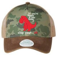 If You're Happy and You Know It Clap Your Oh Funny Trex Dino Legacy Tie Dye Trucker Hat