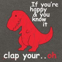 If You're Happy and You Know It Clap Your Oh Funny Trex Dino Cotton Canvas Backpack