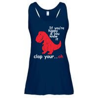 If You're Happy and You Know It Clap Your Oh Funny Trex Dino Ladies Essential Flowy Tank