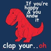 If You're Happy and You Know It Clap Your Oh Funny Trex Dino Sustainable Knit Beanie
