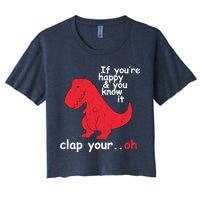 If You're Happy and You Know It Clap Your Oh Funny Trex Dino Crop Top