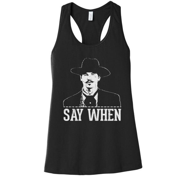 Say When Women's Racerback Tank