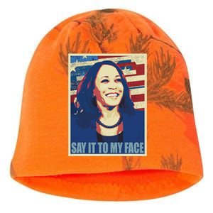 If You’Ve Have Something To Say Say It To My Face Kamala Kati - Camo Knit Beanie