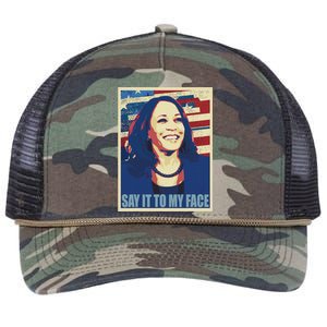 If You’Ve Have Something To Say Say It To My Face Kamala Retro Rope Trucker Hat Cap