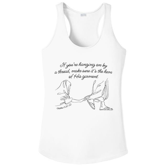 If YouRe Hanging On By A Thread Make Sure Its The Hem Ladies PosiCharge Competitor Racerback Tank