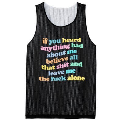 If You Heard Anything Bad About Me Believe All That Funny Mesh Reversible Basketball Jersey Tank