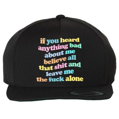 If You Heard Anything Bad About Me Believe All That Funny Wool Snapback Cap