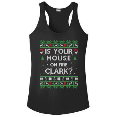 Is Your House On Fire Clark? Ugly Christmas Holiday Gift Ladies PosiCharge Competitor Racerback Tank