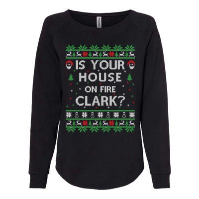 Is Your House On Fire Clark? Ugly Christmas Holiday Gift Womens California Wash Sweatshirt