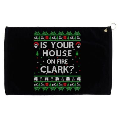 Is Your House On Fire Clark? Ugly Christmas Holiday Gift Grommeted Golf Towel