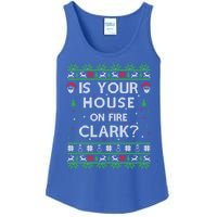 Is Your House On Fire Clark? Ugly Christmas Holiday Gift Ladies Essential Tank