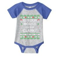 Is Your House On Fire Clark? Ugly Christmas Holiday Gift Infant Baby Jersey Bodysuit