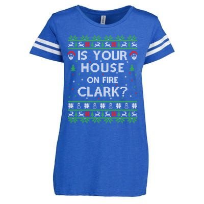 Is Your House On Fire Clark? Ugly Christmas Holiday Gift Enza Ladies Jersey Football T-Shirt