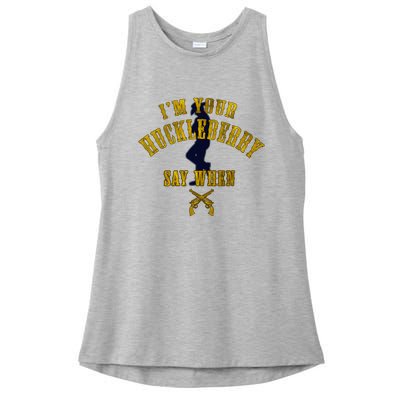 IM YouRe Huckleberry Say When S Ladies PosiCharge Tri-Blend Wicking Tank