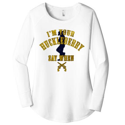 IM YouRe Huckleberry Say When S Women's Perfect Tri Tunic Long Sleeve Shirt