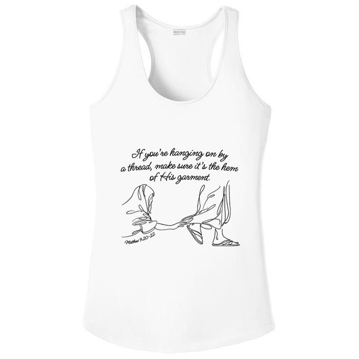 If YouRe Hanging On By A Thread Make Sure Its The Hem Ladies PosiCharge Competitor Racerback Tank